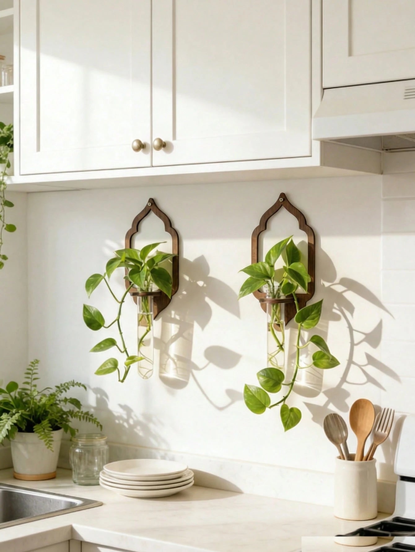 1pc Bohemian Style Hanging Plant Holder, Rustic Home Decor, Indoor Hanging Garden, Retro Wall Mounted Vase, Plant Display Rack, Suitable For Living Room, Bedroom, Office, Boho Home Decor, Indoor Garde
