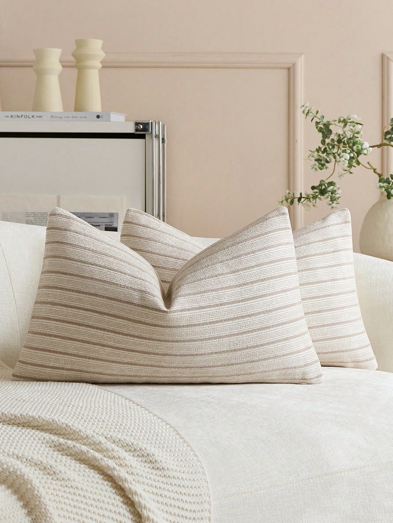 1pc Camel Diamond 3D Striped Throw Pillow Cover (Pillow Insert Not Included), Square Cushion Cover, Holiday Home Pillow Decor, Soft Comfortable Faux Linen Fabric, Modern Decor Sofa, Home Bedroom, Dorm