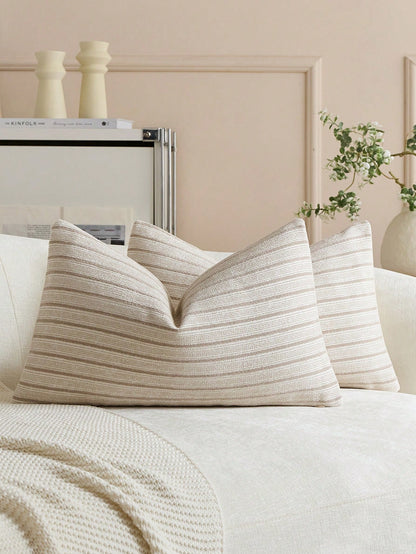 1pc Camel Diamond 3D Striped Throw Pillow Cover (Pillow Insert Not Included), Square Cushion Cover, Holiday Home Pillow Decor, Soft Comfortable Faux Linen Fabric, Modern Decor Sofa, Home Bedroom, Dorm