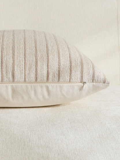 1pc Camel Diamond 3D Striped Throw Pillow Cover (Pillow Insert Not Included), Square Cushion Cover, Holiday Home Pillow Decor, Soft Comfortable Faux Linen Fabric, Modern Decor Sofa, Home Bedroom, Dorm