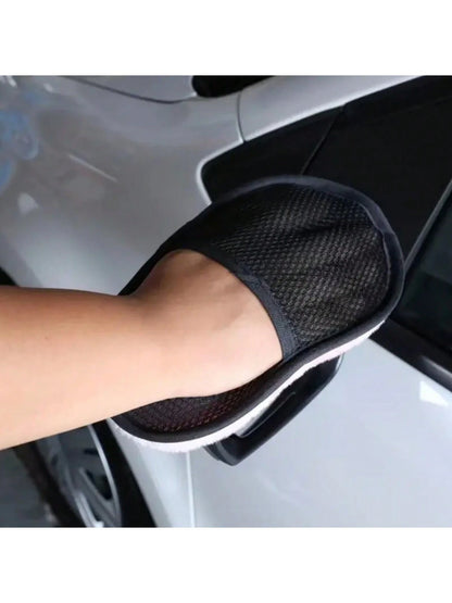 1pc Car Brush Cleaner Wool Soft Gloves For Car Cleaning, Window Cleaning, Body Cleaning