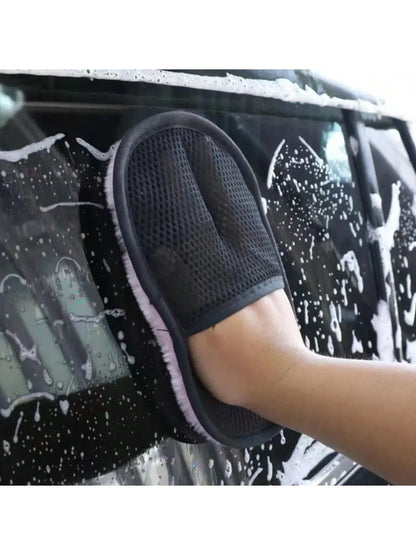 1pc Car Brush Cleaner Wool Soft Gloves For Car Cleaning, Window Cleaning, Body Cleaning