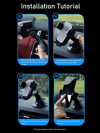 1pc Car Dashboard Phone Holder, New Suction Cup Design, Compact & Convenient Gravity Navigation Mount, Stable Suction Without Dropping (Must Be Installed On Flat Surface (Dashboard), Clean Dashboard B