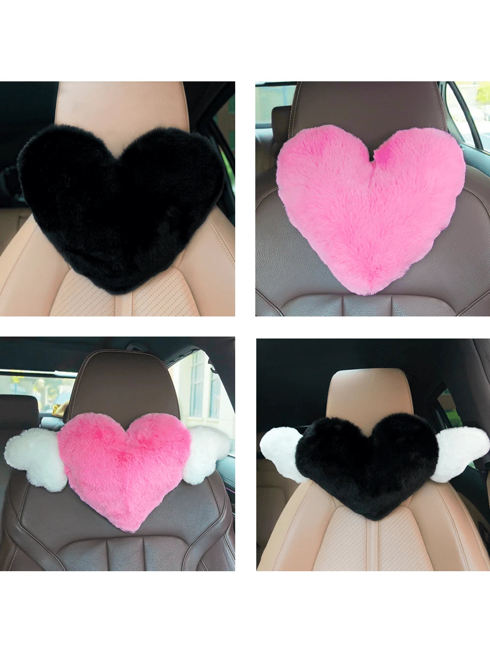 1pc Car Headrest Pillow, Heart Shaped Soft Plush Neck Pillow,Car Pilow,LOVE,Car Accessories,Valentines Gifts
