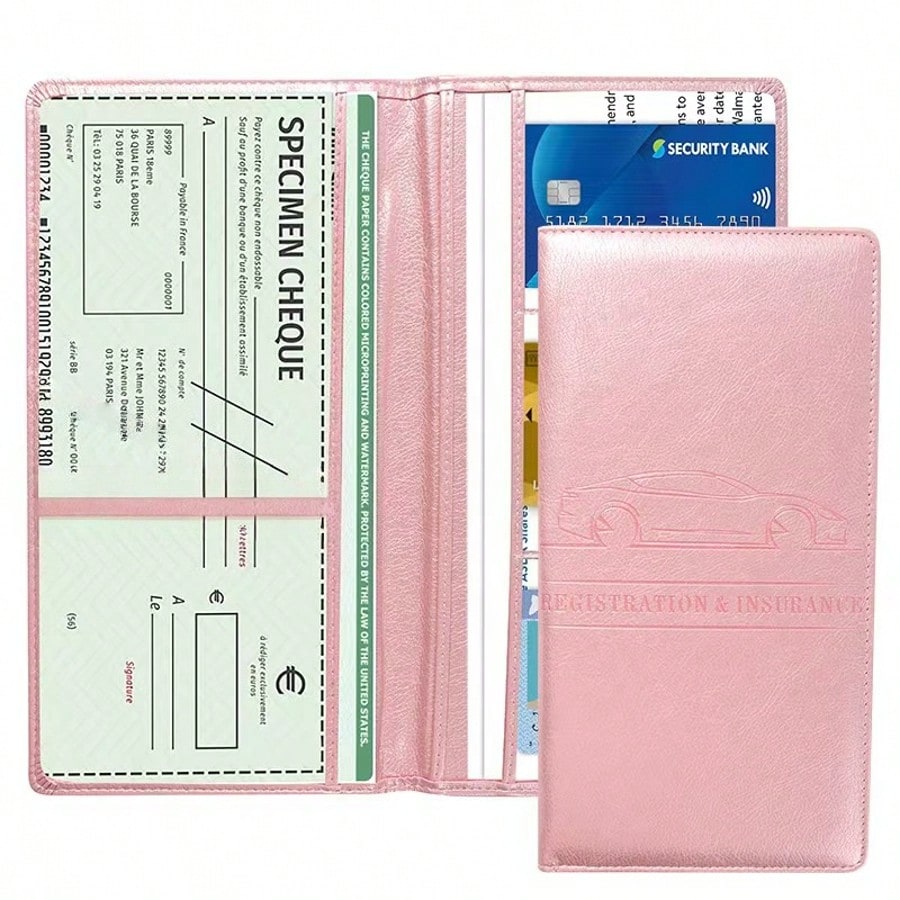 1pc Car Insurance Data File Protection Box Car Insurance Business Card High-Grade Leather ID Card Driver's License Wallet Gift