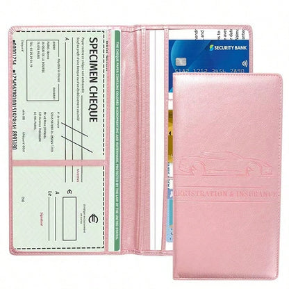 1pc Car Insurance Data File Protection Box Car Insurance Business Card High-Grade Leather ID Card Driver's License Wallet Gift