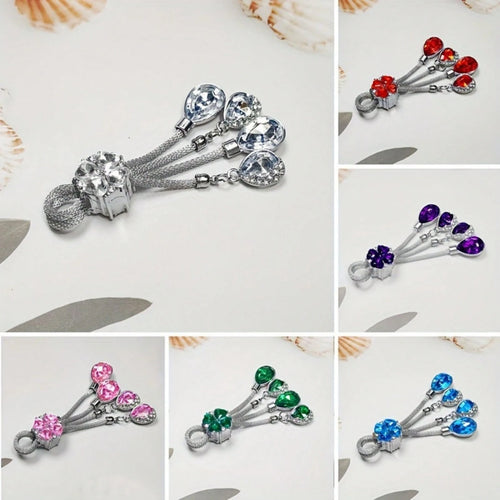 1pc Car Keychain Reflective Crystal Effect Keychain Bag Decoration Car Key Accessory Sparkling Keychain Accessory (With Key Installation Tool) Backpack Decor