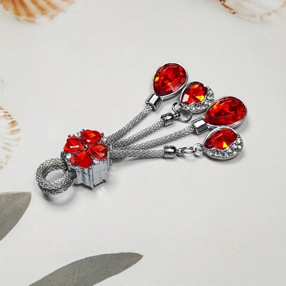 1pc Car Keychain Reflective Crystal Effect Keychain Bag Decoration Car Key Accessory Sparkling Keychain Accessory (With Key Installation Tool) Backpack Decor