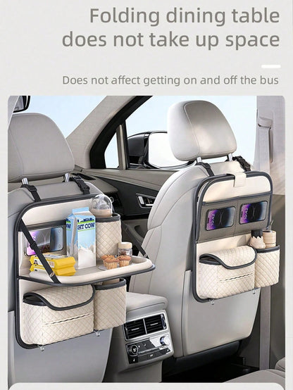1pc Car Seat Back Organizer Hanging Bag, Multi-Functional Storage Pouch With Random 2 Hook Styles