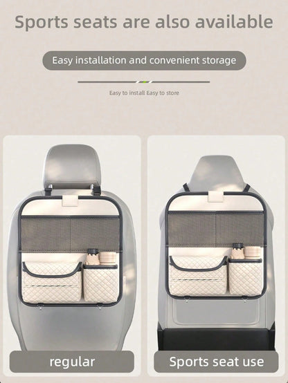 1pc Car Seat Back Organizer Hanging Bag, Multi-Functional Storage Pouch With Random 2 Hook Styles