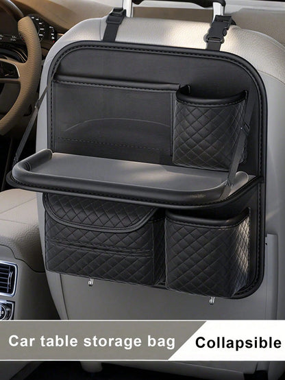 1pc Car Seat Back Organizer Hanging Bag, Multi-Functional Storage Pouch With Random 2 Hook Styles