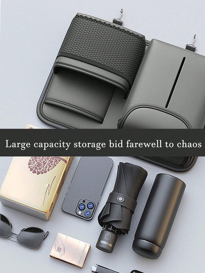 1pc Car Seat Back Organizer, Multi-Functional Car Backseat Hanging Storage Bag, Tissue Box Holder