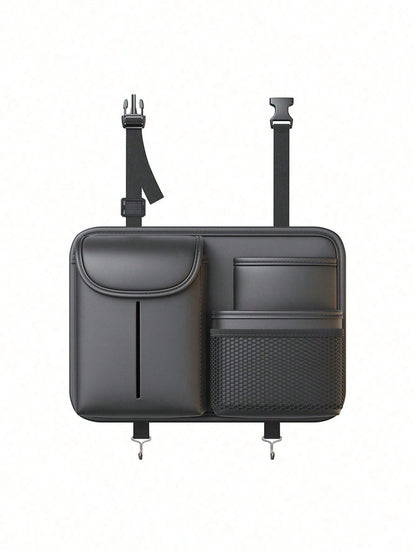 1pc Car Seat Back Organizer, Multi-Functional Car Backseat Hanging Storage Bag, Tissue Box Holder
