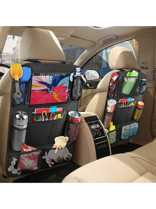 1pc Car Seat Back Storage Bag, Multi-Functional Black Hanging Organizer For Tablet, Snacks, Cups, Toys Etc. Car Interior Accessories (We Do Not Deceive Customers: This Price And Quality Are Average, P