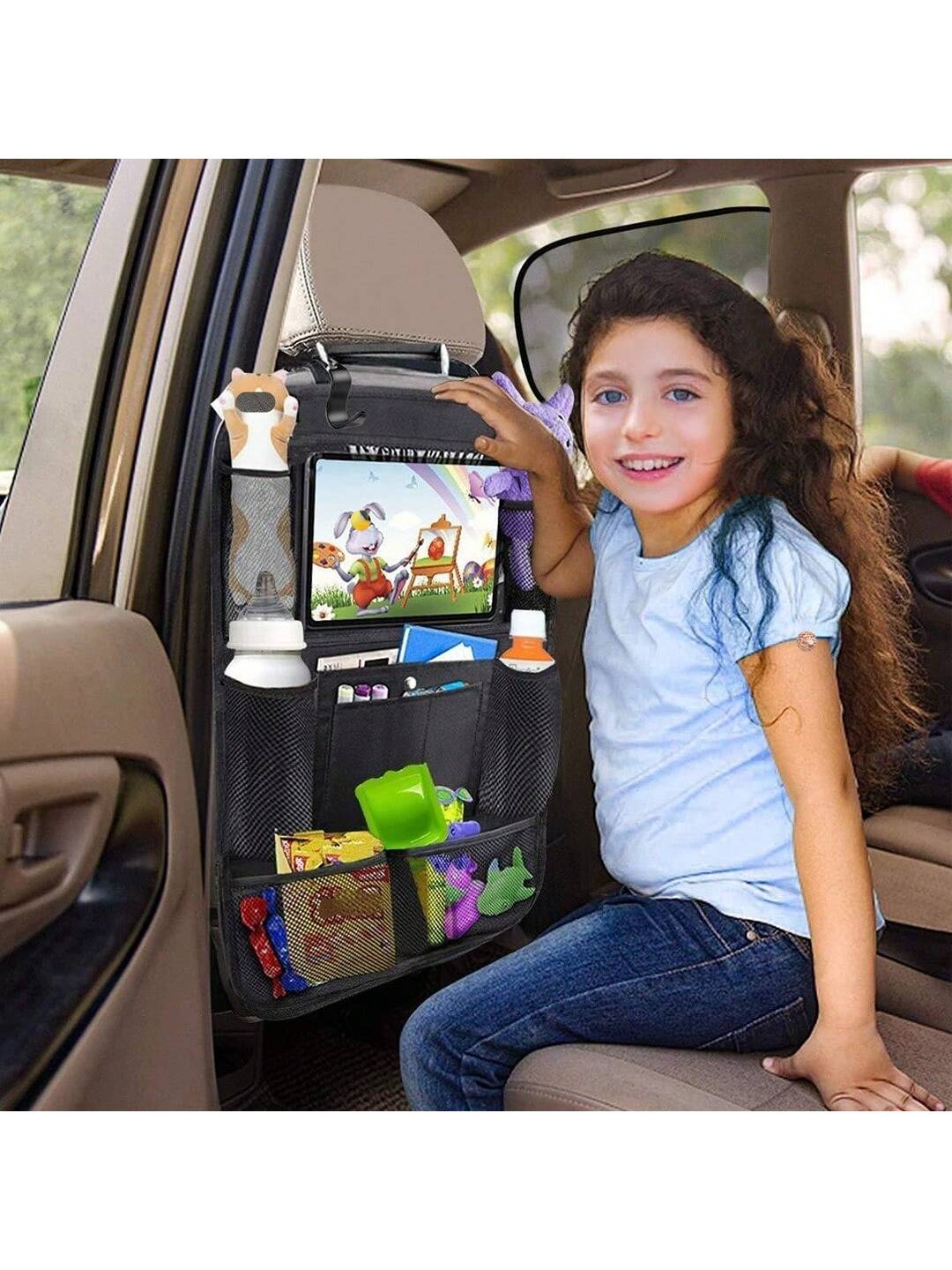 1pc Car Seat Back Storage Bag, Multi-Functional Black Hanging Organizer For Tablet, Snacks, Cups, Toys Etc. Car Interior Accessories (We Do Not Deceive Customers: This Price And Quality Are Average, P