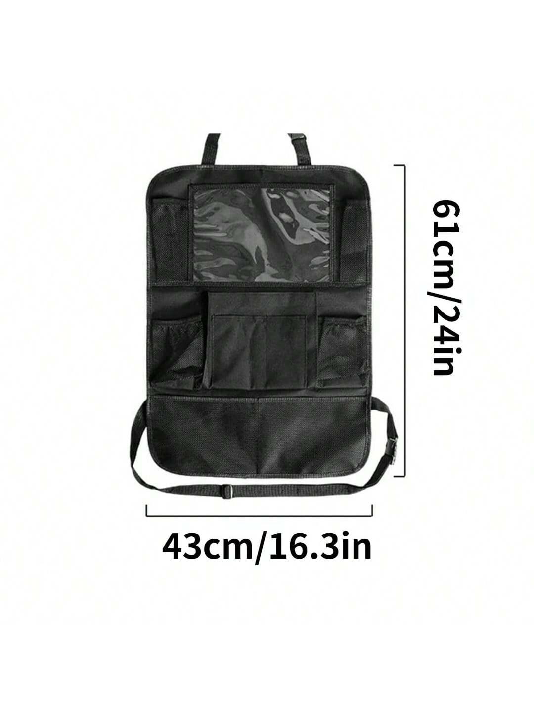 1pc Car Seat Back Storage Bag, Multi-Functional Black Hanging Organizer For Tablet, Snacks, Cups, Toys Etc. Car Interior Accessories (We Do Not Deceive Customers: This Price And Quality Are Average, P