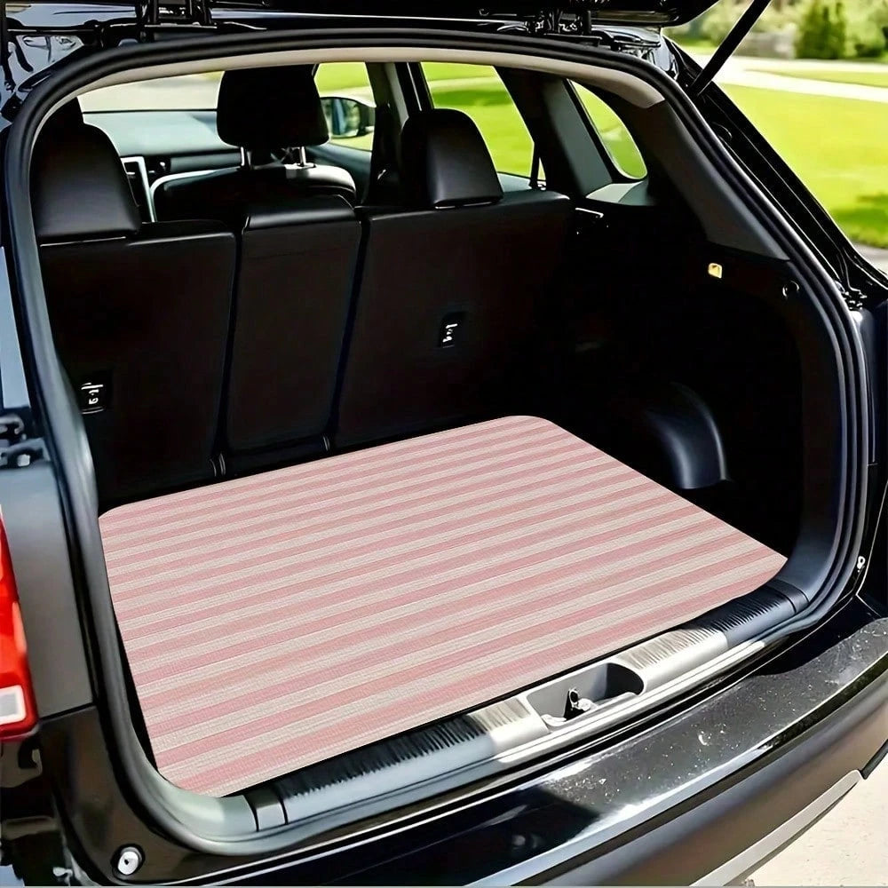 1pc, Cargo Liners Car Trunk Cargo Mat, Pink Striped Durable Polyester Trunk Liner Suitable For SUVs And Sedans- Keeps Your Vehicle Neat And Organized, Car Cargo Liner, Vehicle Organization, Fun Desig