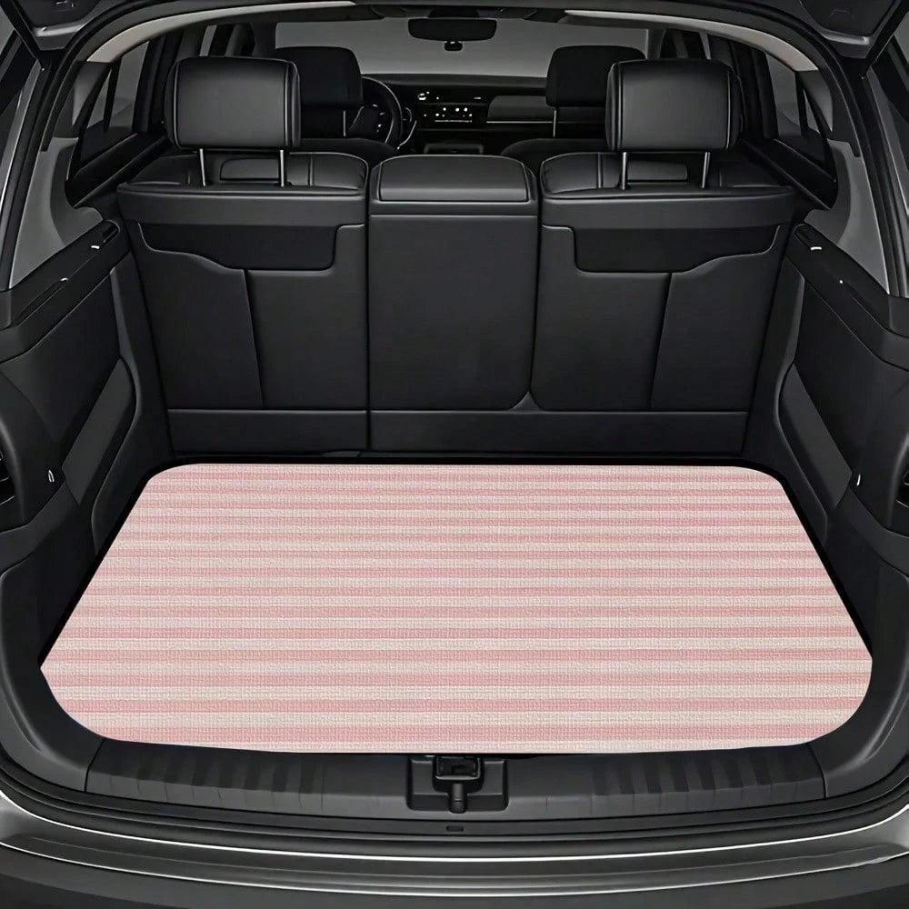 1pc, Cargo Liners Car Trunk Cargo Mat, Pink Striped Durable Polyester Trunk Liner Suitable For SUVs And Sedans- Keeps Your Vehicle Neat And Organized, Car Cargo Liner, Vehicle Organization, Fun Desig