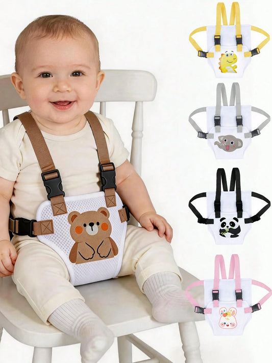 1pc Cartoon Baby High Chair Restraint Strap, Breathable Mesh Material, Lightweight Design, Foldable And Portable, Suitable For Home And Travel High Chairs, Multiple Cute Animal Prints Available, Pract
