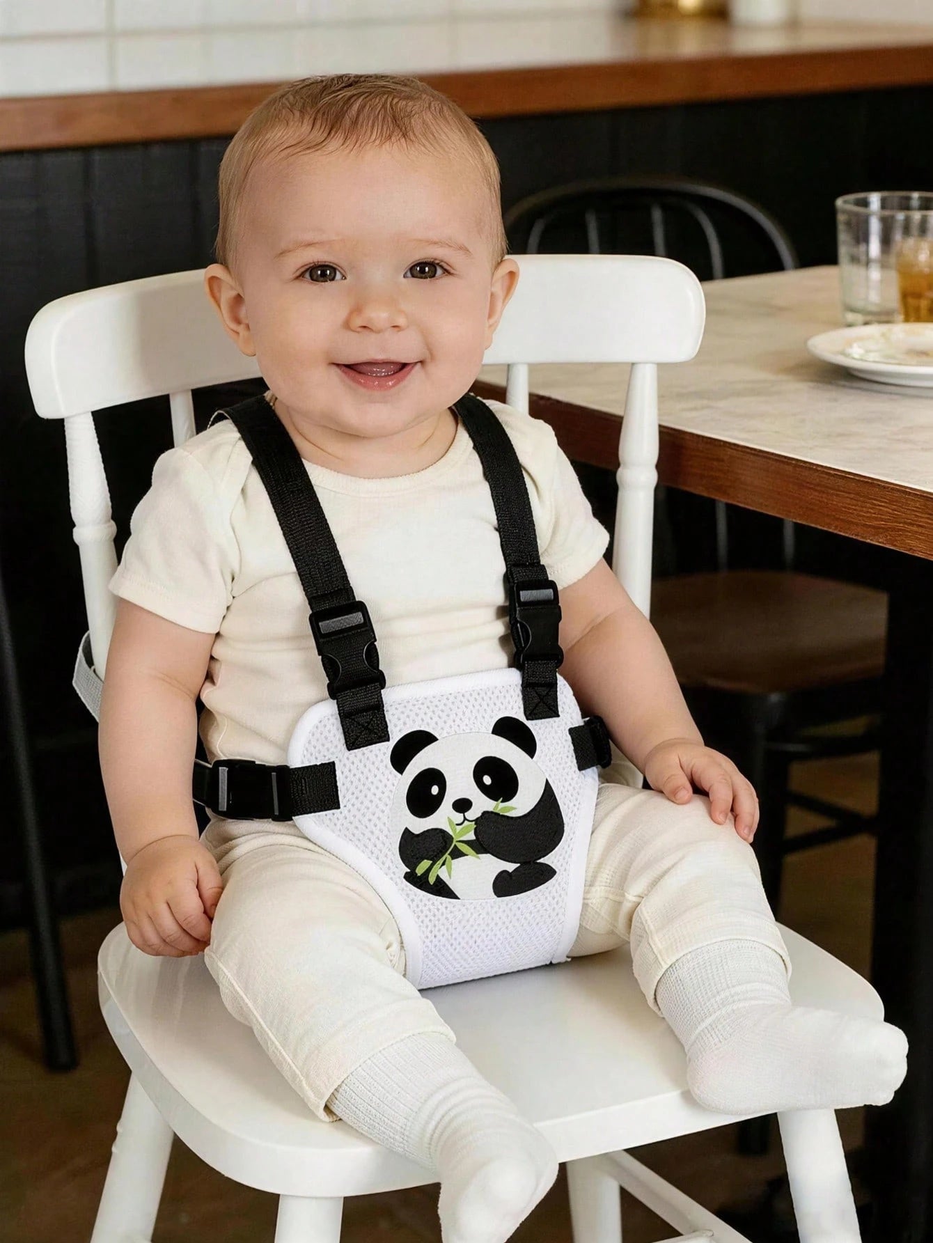 1pc Cartoon Baby High Chair Restraint Strap, Breathable Mesh Material, Lightweight Design, Foldable And Portable, Suitable For Home And Travel High Chairs, Multiple Cute Animal Prints Available, Pract