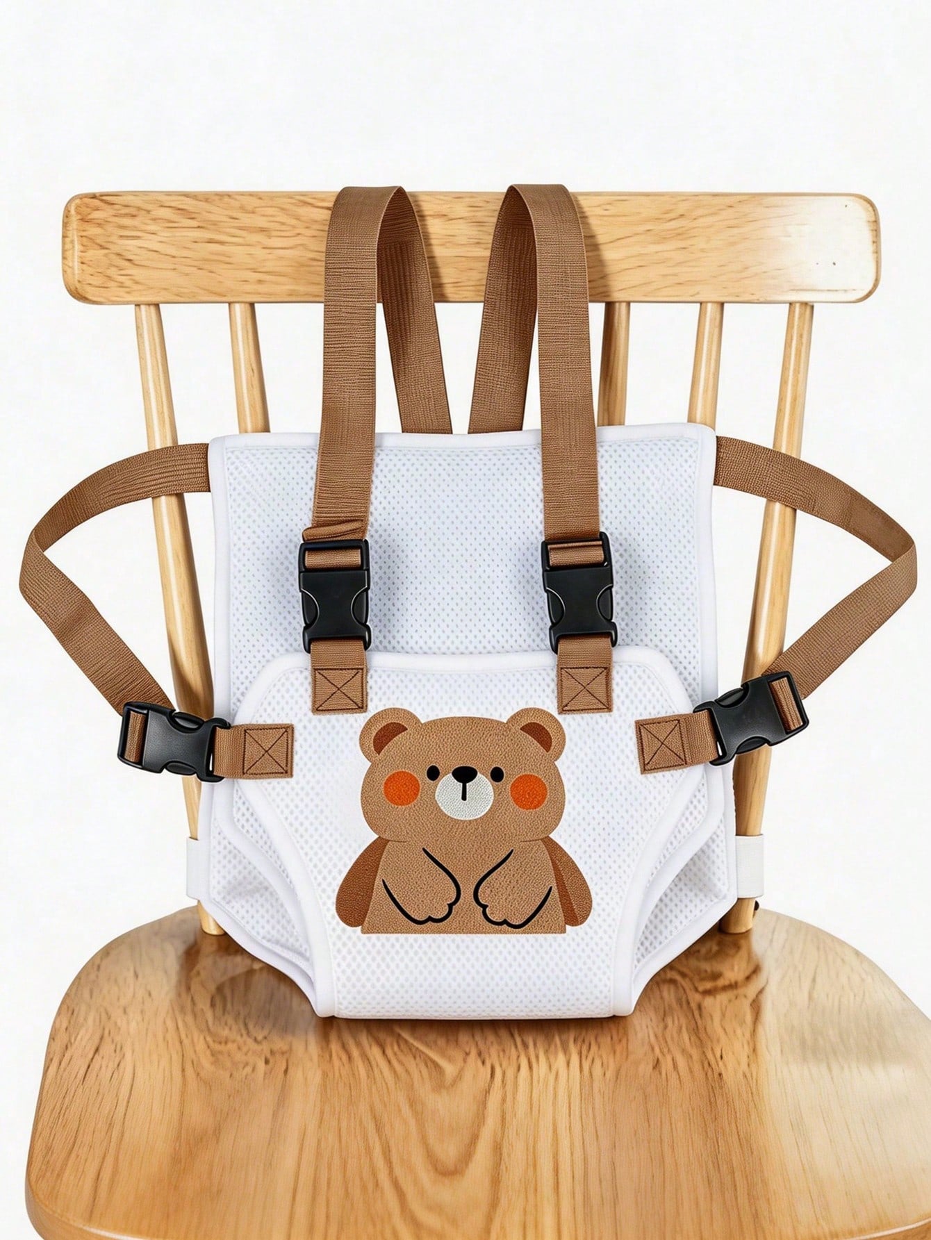 1pc Cartoon Baby High Chair Restraint Strap, Breathable Mesh Material, Lightweight Design, Foldable And Portable, Suitable For Home And Travel High Chairs, Multiple Cute Animal Prints Available, Pract