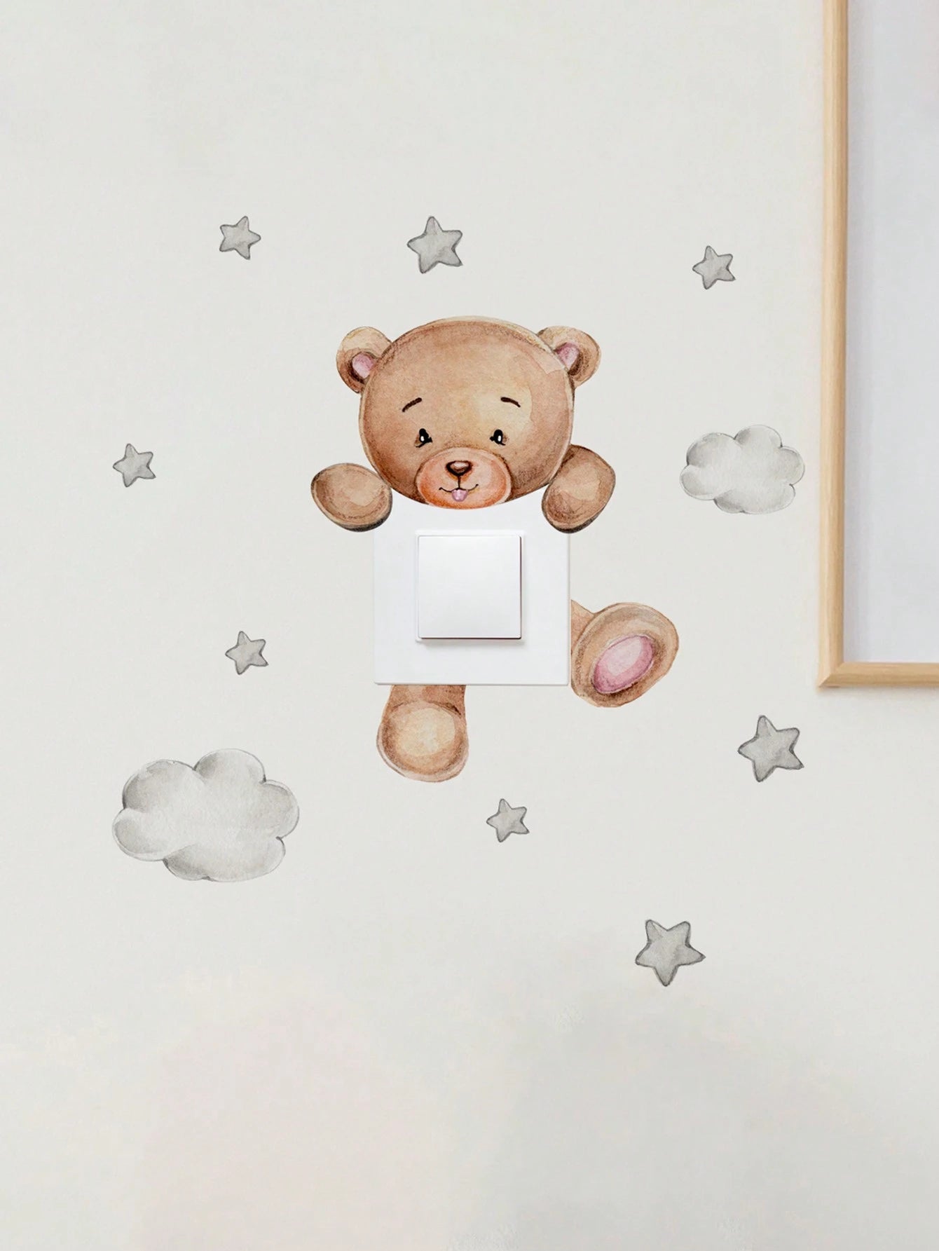 1pc Cartoon Bear Switch Sticker Children Bedroom Decor Wall Decal Baby Shower Family Decorations Gifts