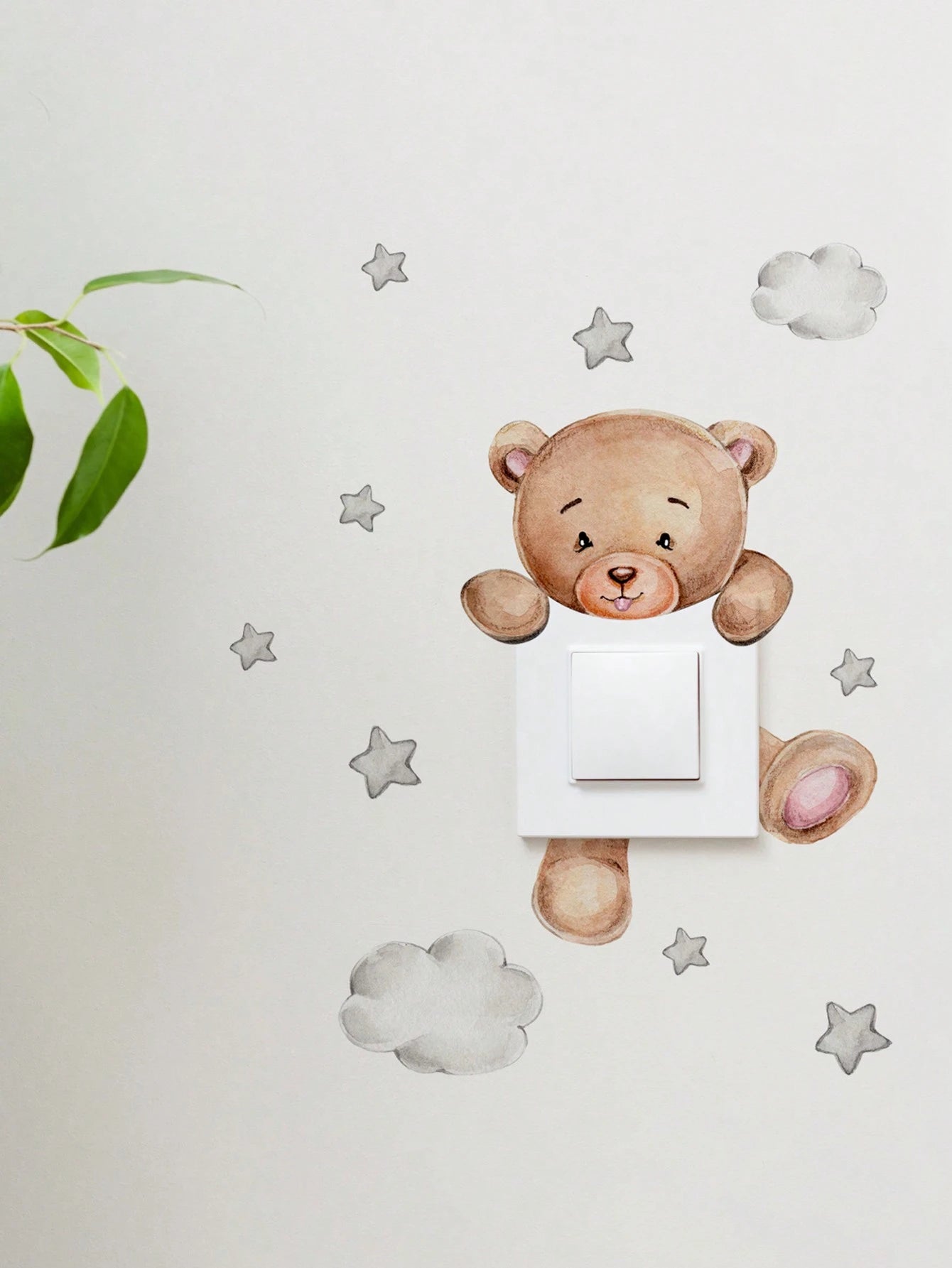 1pc Cartoon Bear Switch Sticker Children Bedroom Decor Wall Decal Baby Shower Family Decorations Gifts