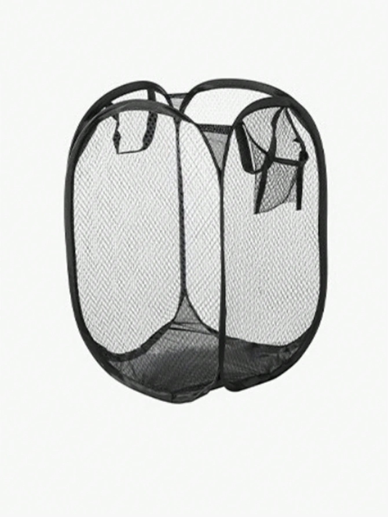1pc Cartoon Foldable Mesh Laundry Basket, 3-Sided Net Dirty Clothes Storage Basket For Baby Room, Dorm, Bathroom