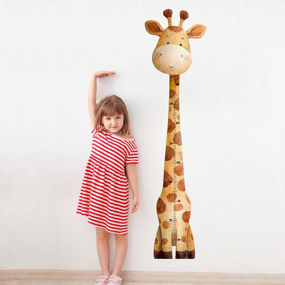 1pc Cartoon Giraffe Height Measurement Sticker, Baby Room Wall Decoration Sticker, Multifunctional Baby Room Wall Art Decoration