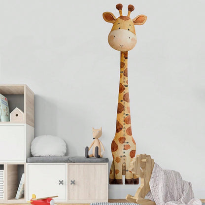 1pc Cartoon Giraffe Height Measurement Sticker, Baby Room Wall Decoration Sticker, Multifunctional Baby Room Wall Art Decoration