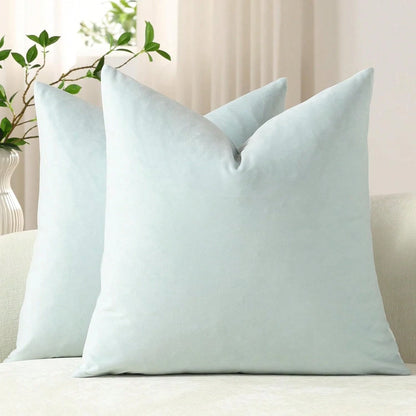 1pc Chemical Fiber Cushion Cover, Minimalist Light Blue Decorative Throw Pillow Case Without Filler For Sofa