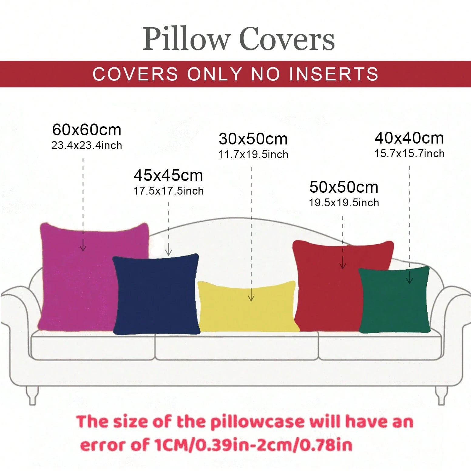 1pc Chemical Fiber Cushion Cover, Minimalist Light Blue Decorative Throw Pillow Case Without Filler For Sofa