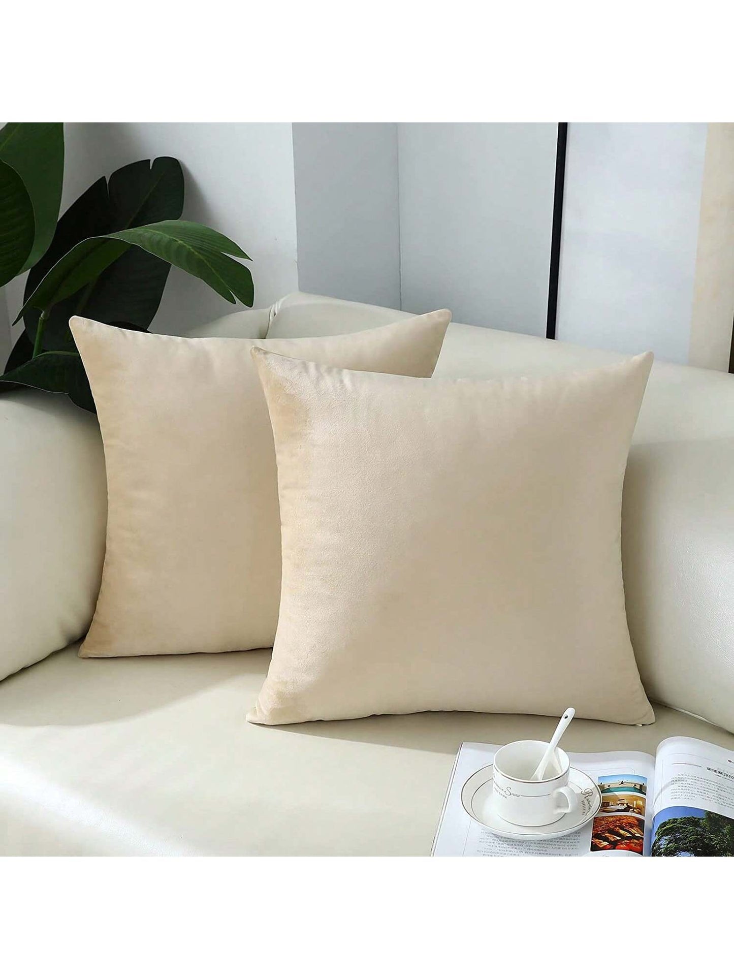 1pc Chemical Fiber Cushion Cover, Minimalist Light Blue Decorative Throw Pillow Case Without Filler For Sofa