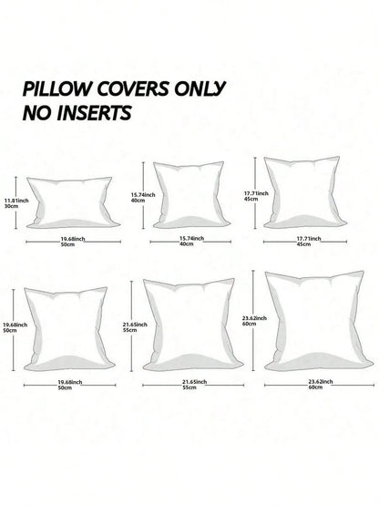 1pc Chenille Decorative Throw Pillow Covers With Stitched Edge Solid Dyed Cushion Covers For Home Decor Couch Sofa Bed Living Room