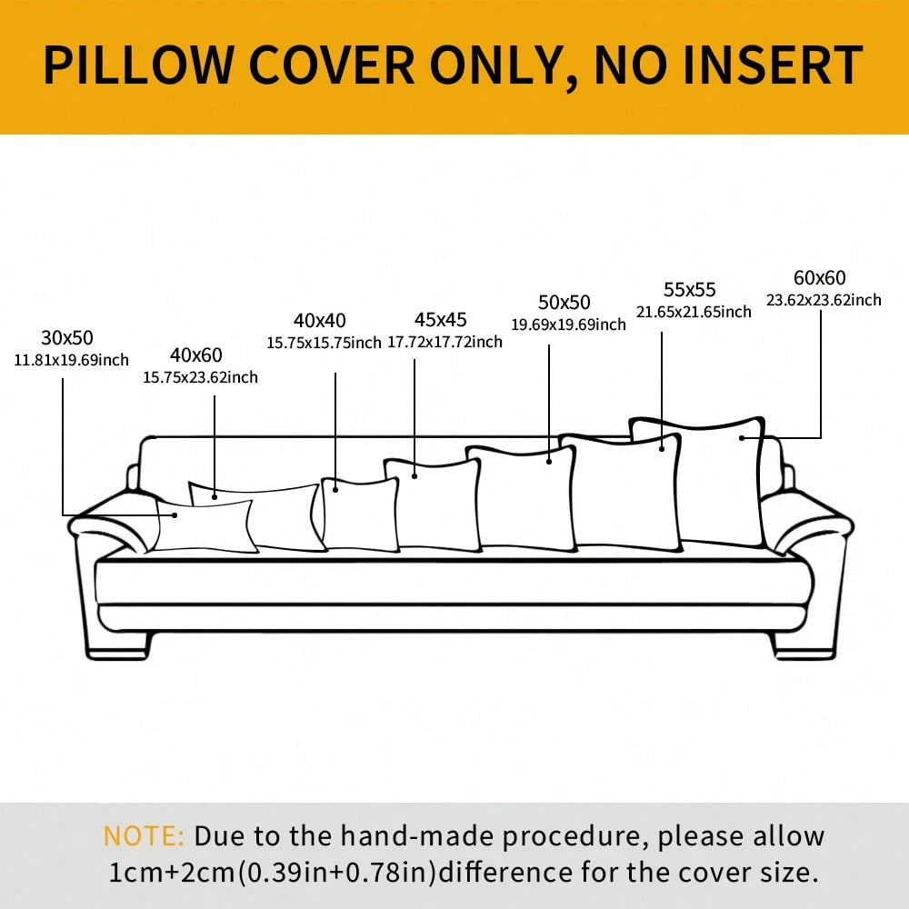 1pc Chenille Decorative Throw Pillow Covers With Stitched Edge Solid Dyed Cushion Covers For Home Decor Couch Sofa Bed Living Room