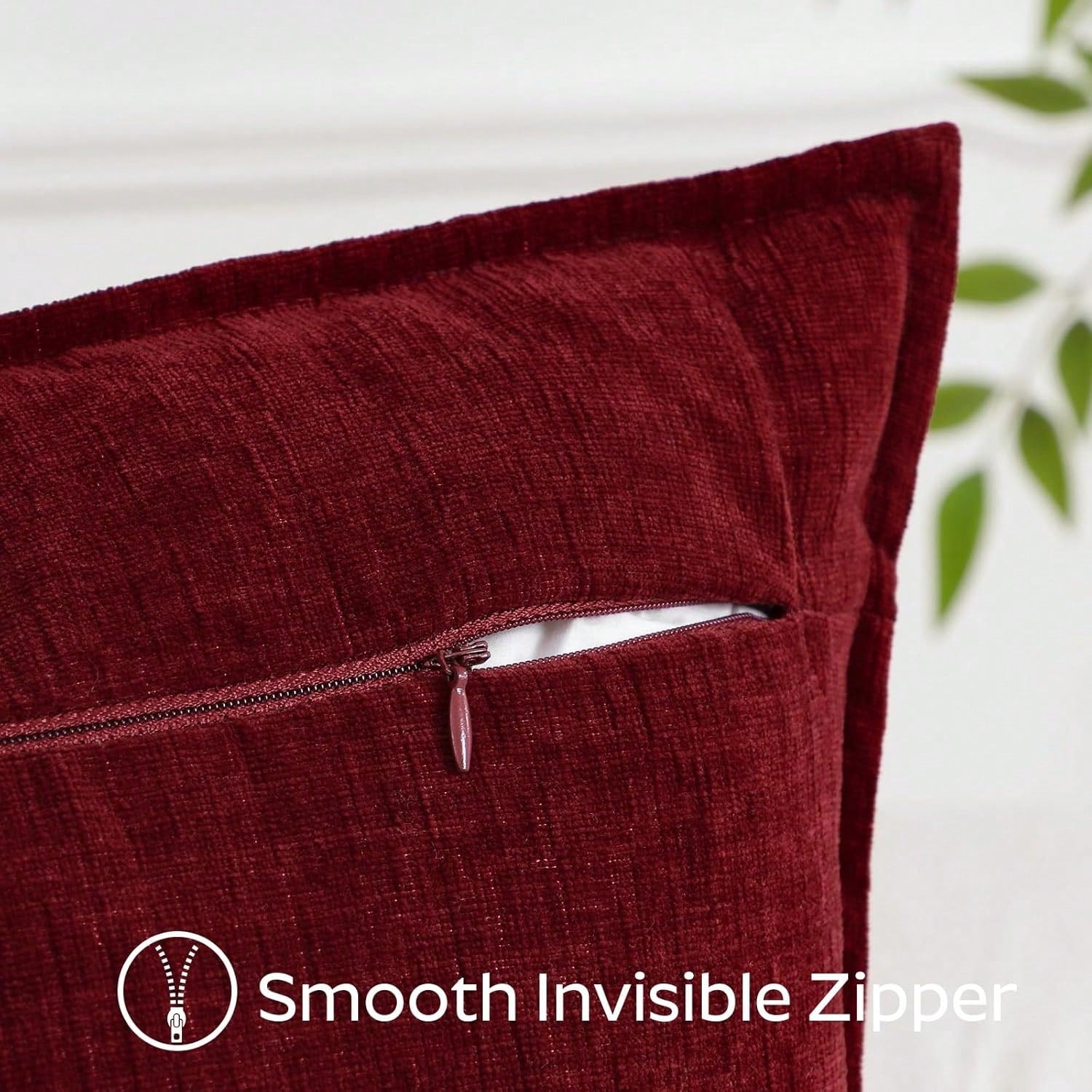 1pc Chenille Decorative Throw Pillow Covers With Stitched Edge Solid Dyed Cushion Covers For Home Decor Couch Sofa Bed Living Room