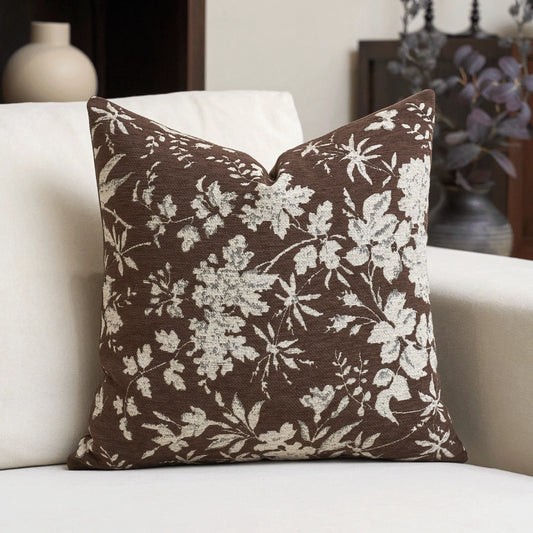 1pc Chenille Jacquard Vintage Medieval Style Decorative Throw Pillow Cover, Square Sofa Cushion Cover For Living Room, Bedroom, Farmhouse, Also Suitable As Gift