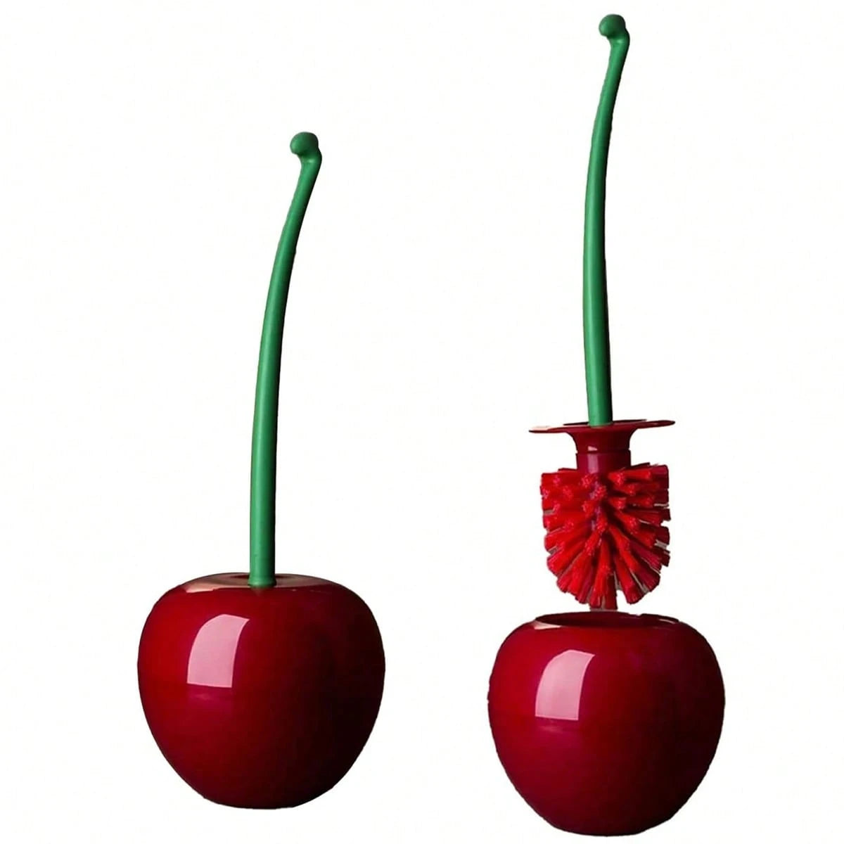 1pc Cherry Toilet Brush, Household Long Handle Soft Hair Toilet Brush, Plastic Cleaning Brush Toilet Brush Set, Suitable For Bathroom/Hotel Bathroom Decor Fall Decor