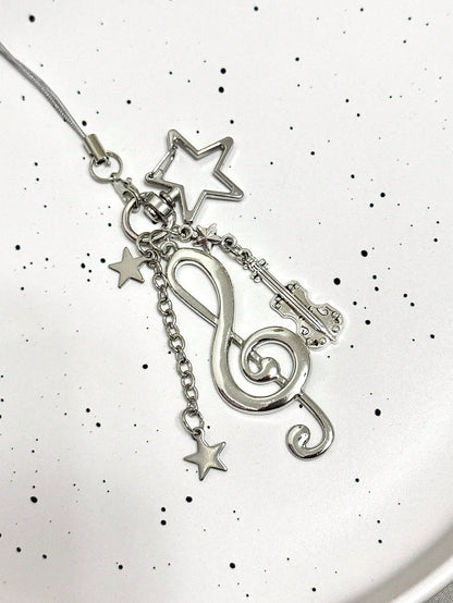 1pc Chic Korean Retro Music Note Phone Lanyard Pendant, Sweet Girl Vintage CCD Charm Compatible With Android And Most Smartphone,Gifts For Mother, Family, Friends, Birthday, Holiday Phone Chain