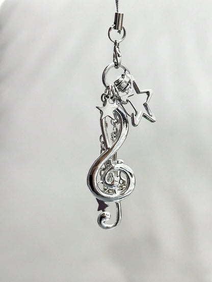 1pc Chic Korean Retro Music Note Phone Lanyard Pendant, Sweet Girl Vintage CCD Charm Compatible With Android And Most Smartphone,Gifts For Mother, Family, Friends, Birthday, Holiday Phone Chain