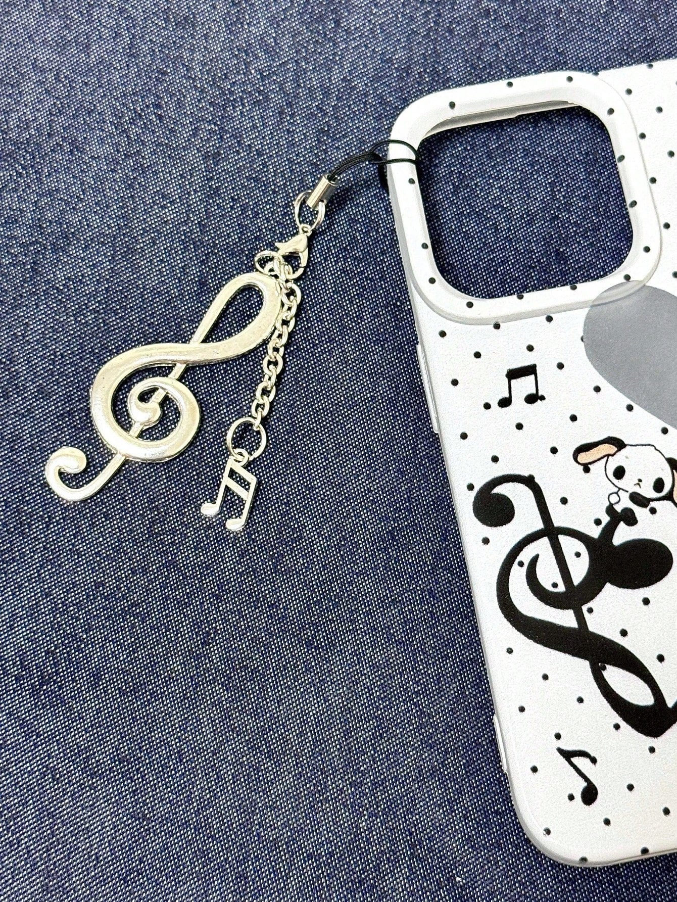 1pc Chic Korean Retro Music Note Phone Lanyard Pendant, Sweet Girl Vintage CCD Charm Compatible With Android And Most Smartphone,Gifts For Mother, Family, Friends, Birthday, Holiday Phone Chain