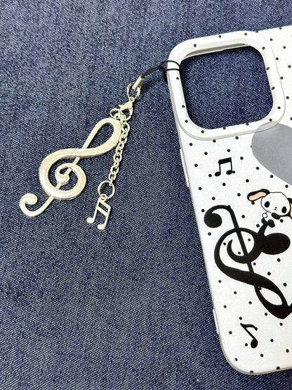 1pc Chic Korean Retro Music Note Phone Lanyard Pendant, Sweet Girl Vintage CCD Charm Compatible With Android And Most Smartphone,Gifts For Mother, Family, Friends, Birthday, Holiday Phone Chain