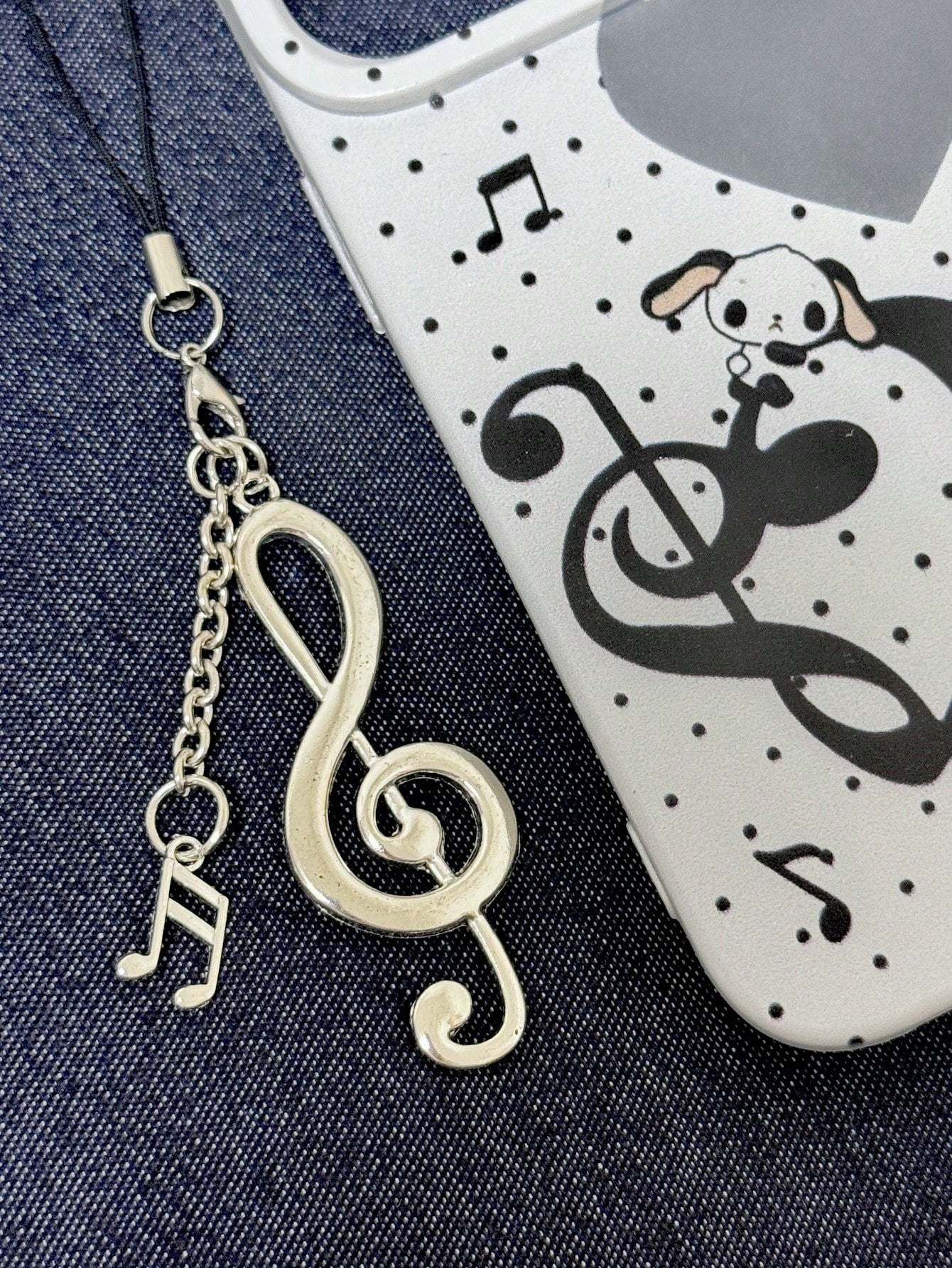 1pc Chic Korean Retro Music Note Phone Lanyard Pendant, Sweet Girl Vintage CCD Charm Compatible With Android And Most Smartphone,Gifts For Mother, Family, Friends, Birthday, Holiday Phone Chain