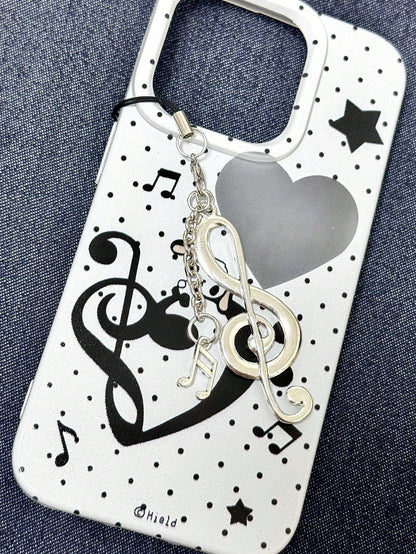 1pc Chic Korean Retro Music Note Phone Lanyard Pendant, Sweet Girl Vintage CCD Charm Compatible With Android And Most Smartphone,Gifts For Mother, Family, Friends, Birthday, Holiday Phone Chain