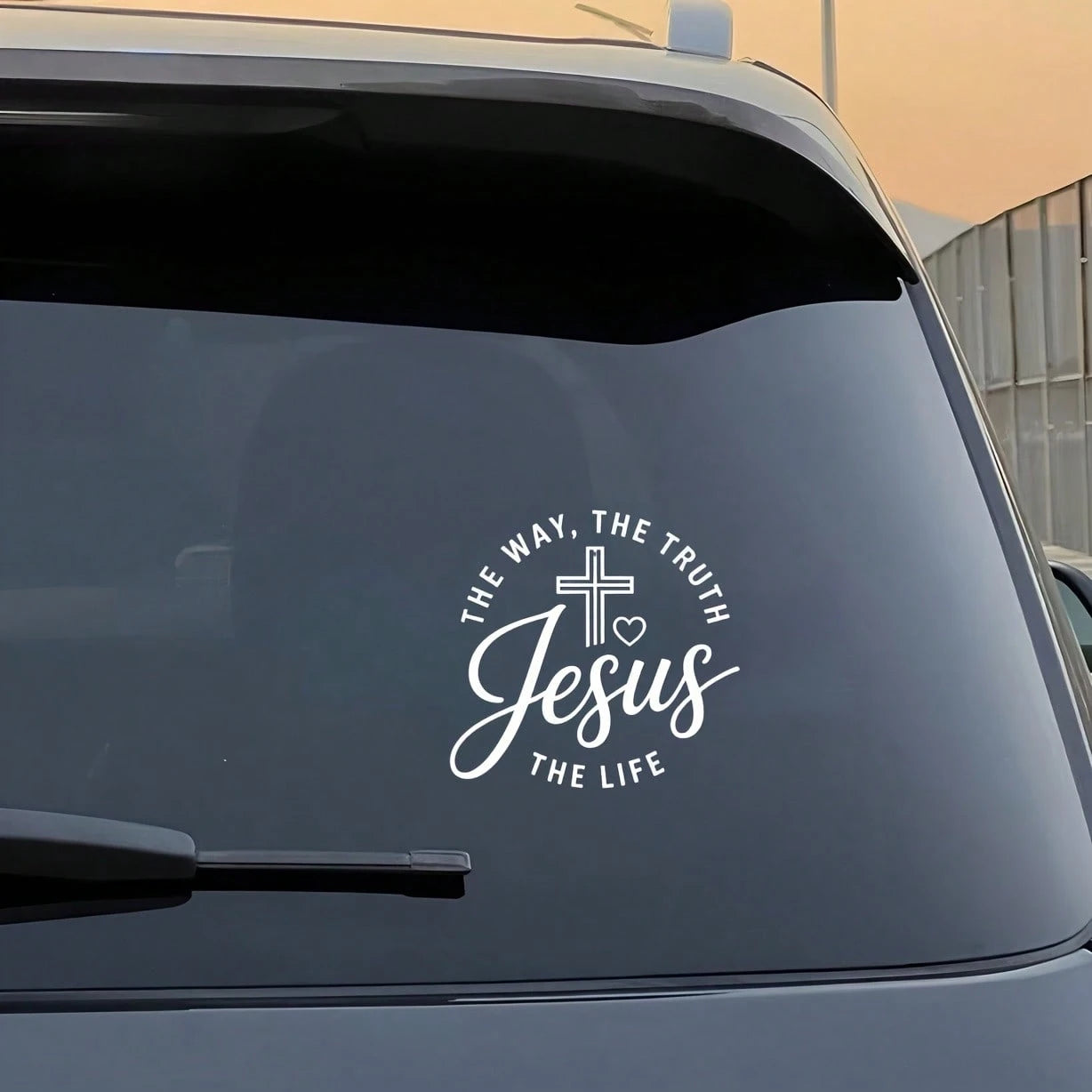 1pc Christian Vehicle Decal- Cross Design With Bible Verse "The Way, The Truth, The Life"- 5 Inch Disposable Vinyl Sticker, Self-Adhesive
