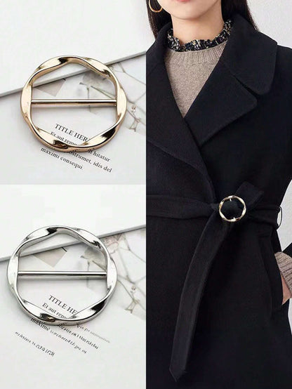 1PC Circular Sliding Buckle, Alloy Adjustable Buckle Fastener, Sewing Mini Buckle Belt Adjuster Slider, Used For Belt Retainer Leather Craft Bag Belt Bag Production, Exquisite Corner Buckle, Short Sle