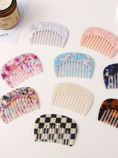 1pc Classic Retro Compact Hair Comb, Sweet & Cute Portable Pocket Size, Suitable For Women's Daily Grooming, Hair Styling Tool
