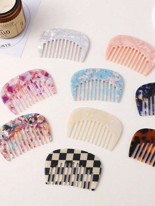 1pc Classic Retro Compact Hair Comb, Sweet & Cute Portable Pocket Size, Suitable For Women's Daily Grooming, Hair Styling Tool