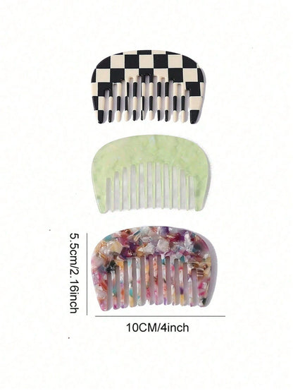 1pc Classic Retro Compact Hair Comb, Sweet & Cute Portable Pocket Size, Suitable For Women's Daily Grooming, Hair Styling Tool