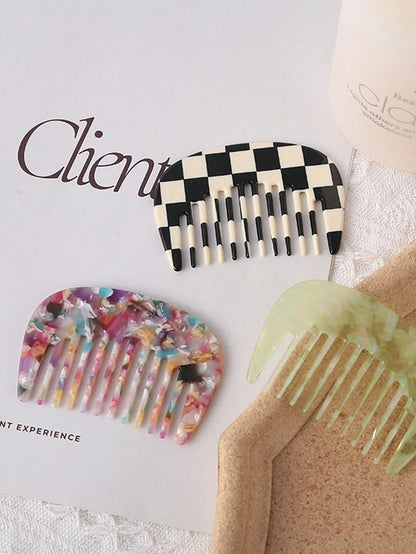 1pc Classic Retro Compact Hair Comb, Sweet & Cute Portable Pocket Size, Suitable For Women's Daily Grooming, Hair Styling Tool